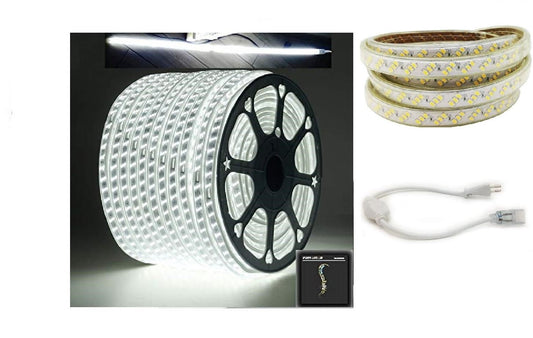 Striscia LED 220V IP65 180 LED/m luce fredda - taglio ogni 1 m