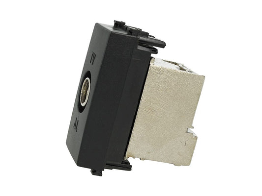 Presa TV terminale maschio compatibile con Vimar Arke - Nero - modulo da incasso per supporto e placca compatibile