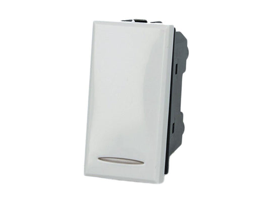 Deviatore unipolare 1P 16A compatibile con BTicino Axolute - modulo da incasso per supporto e placca compatibile