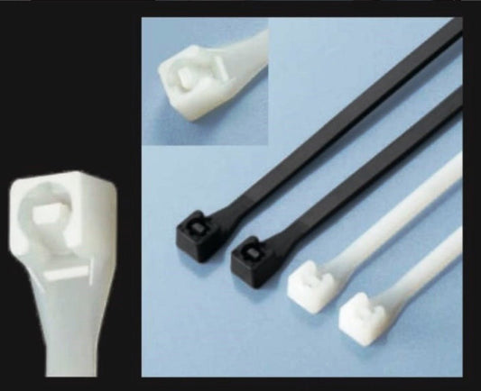 100 Fascette in plastica per cablaggio elettrico - nere o bianche