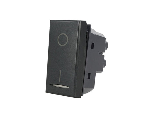 Interruttore bipolare 2P 16A 0-1 compatibile con BTicino Axolute - modulo da incasso per supporto e placca compatibile