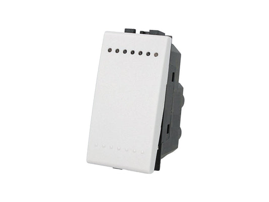 Invertitore unipolare 1P compatibile con BTicino Living Light e Living International - modulo da incasso per supporto e placca compatibile
