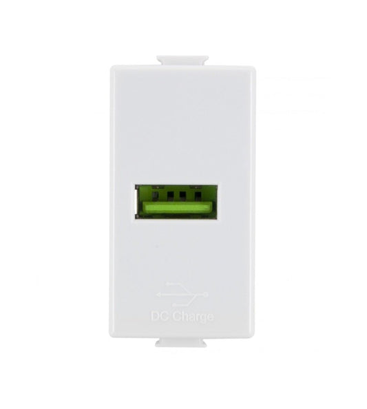 Modulo caricatore USB singolo 5V 2,1A compatibile con BTicino Matix - Modulo da incasso