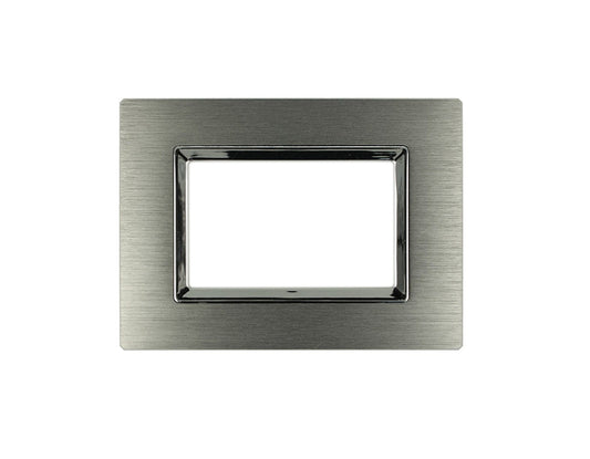 Placca in metallo satinato compatibile con BTicino Living Light - Cornice frontale da incasso