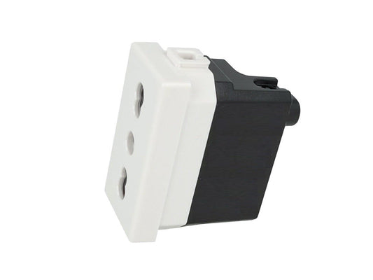 Presa bipasso 2P+T 10/16A compatibile con BTicino Matix - Bianco - Modulo da incasso