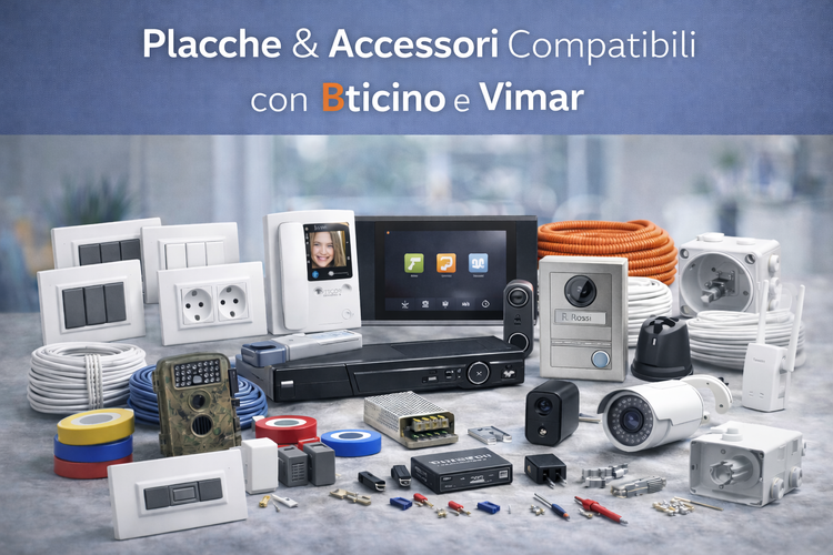 Placche e accessori compatibili con BTicino e Vimar