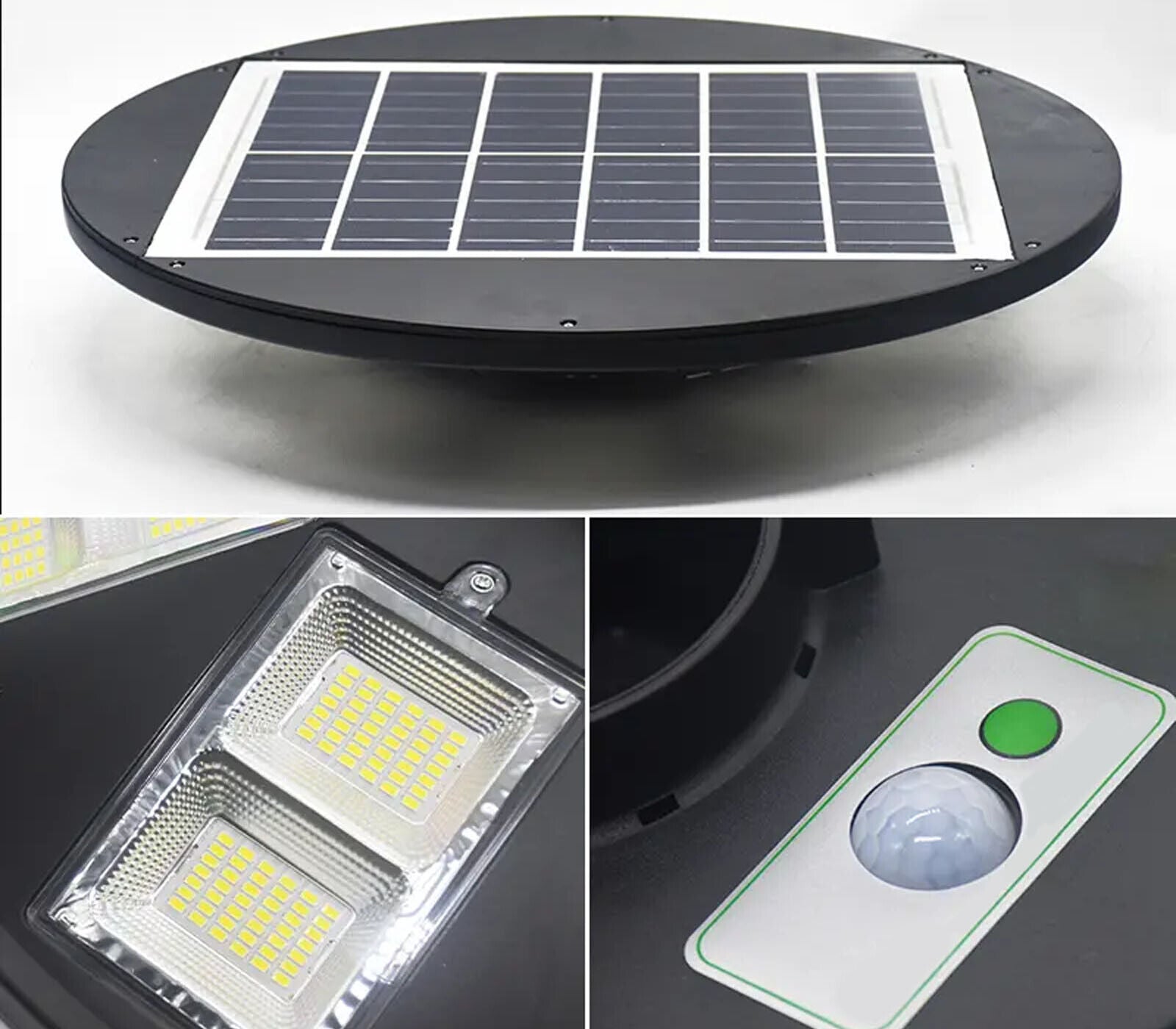 Lampione LED solare 100W da esterno con pannello e sensore - modello UFO