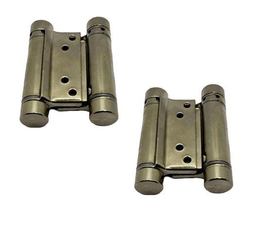 Set 2 cerniere a molla doppia azione 100 mm per ante, porte leggere e sportelli
