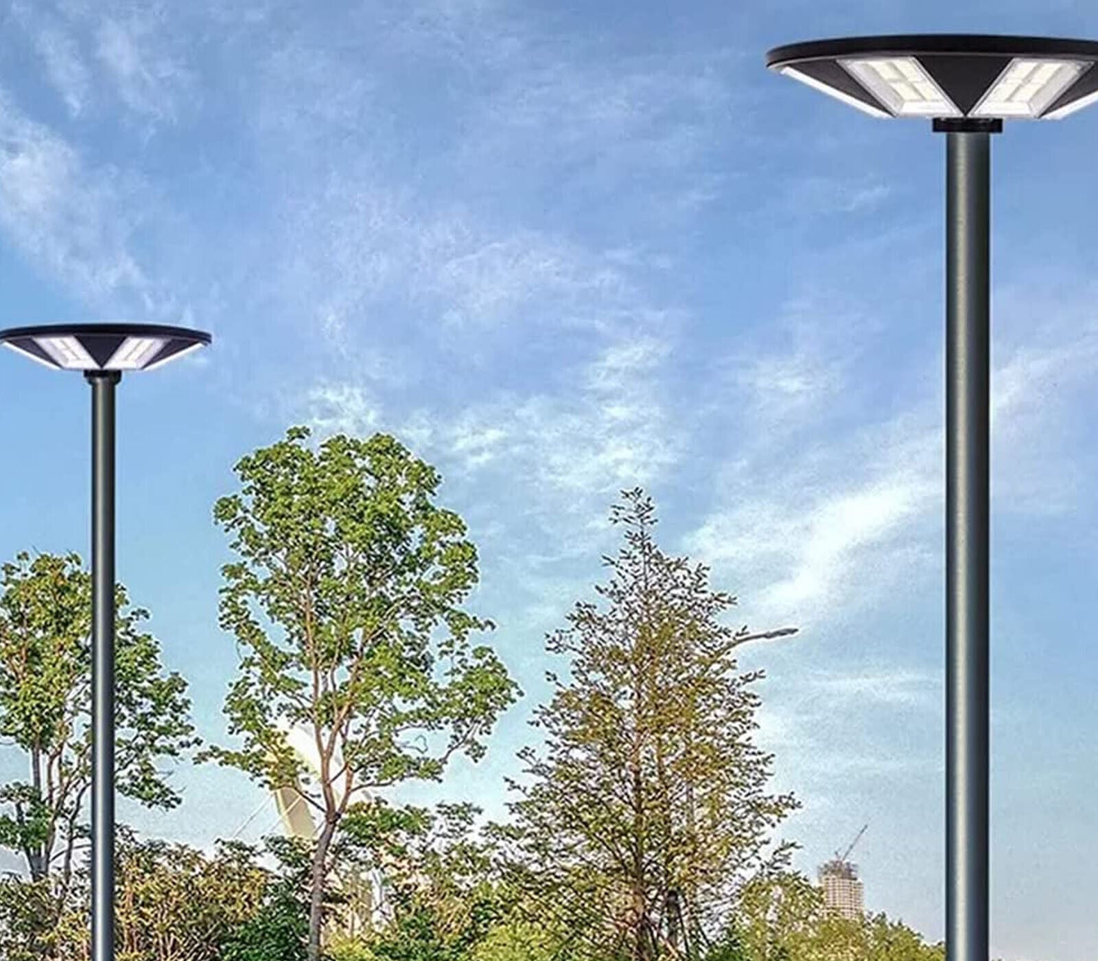 Lampione LED solare 100W da esterno con pannello e sensore - modello UFO