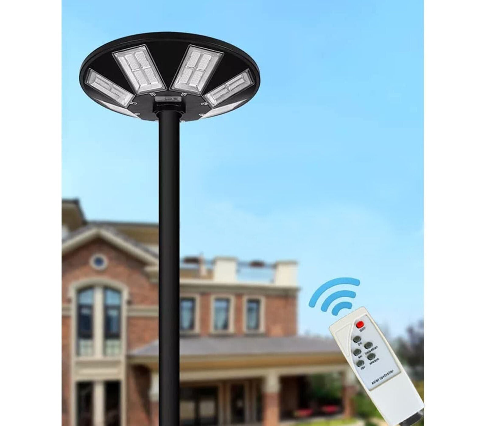 Lampione LED solare 100W da esterno con pannello e sensore - modello UFO