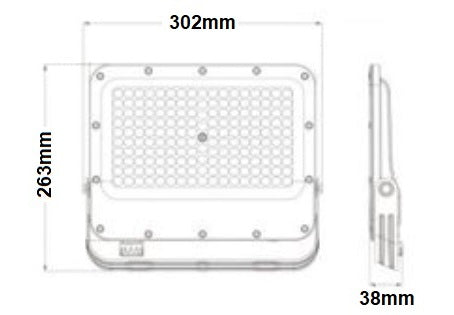 Faro LED Slim 150W da esterno IP65 CCT 3 in 1 - corpo bianco