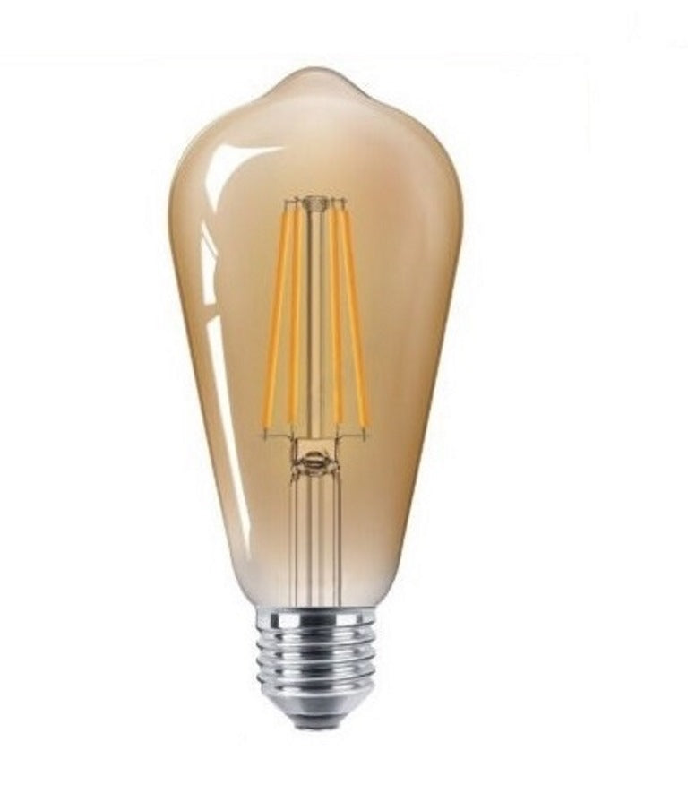 Lampadina LED E27 ST64 8W a filamento ambrata 2600K
