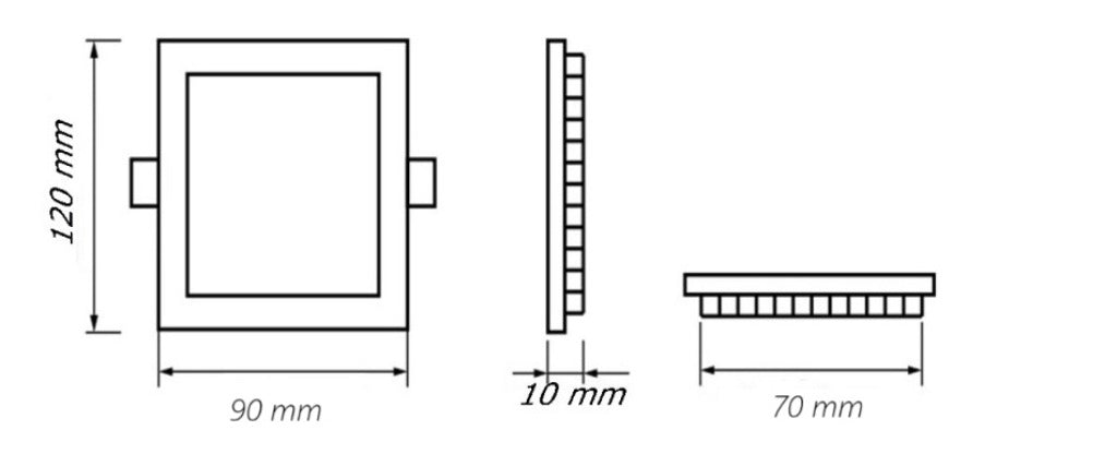 Pannello LED quadrato da incasso CCT 3 in 1 multipack 3W-24W - luce selezionabile