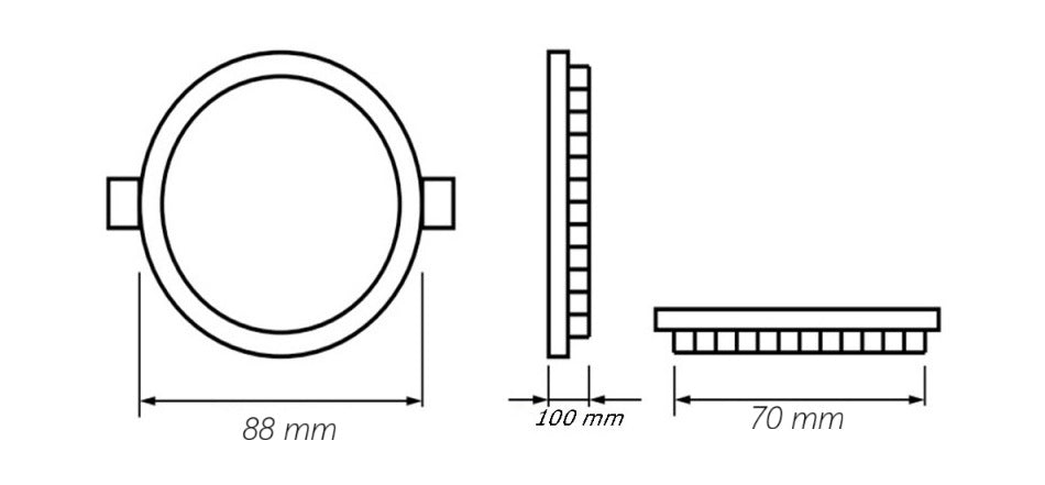 Pannello LED tondo da incasso CCT 3 in 1 multipack 3W-24W - luce selezionabile