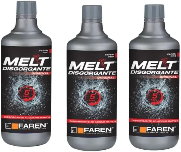 Disgorgante acido 750 ml kit 3 pezzi PuntoLuceLED