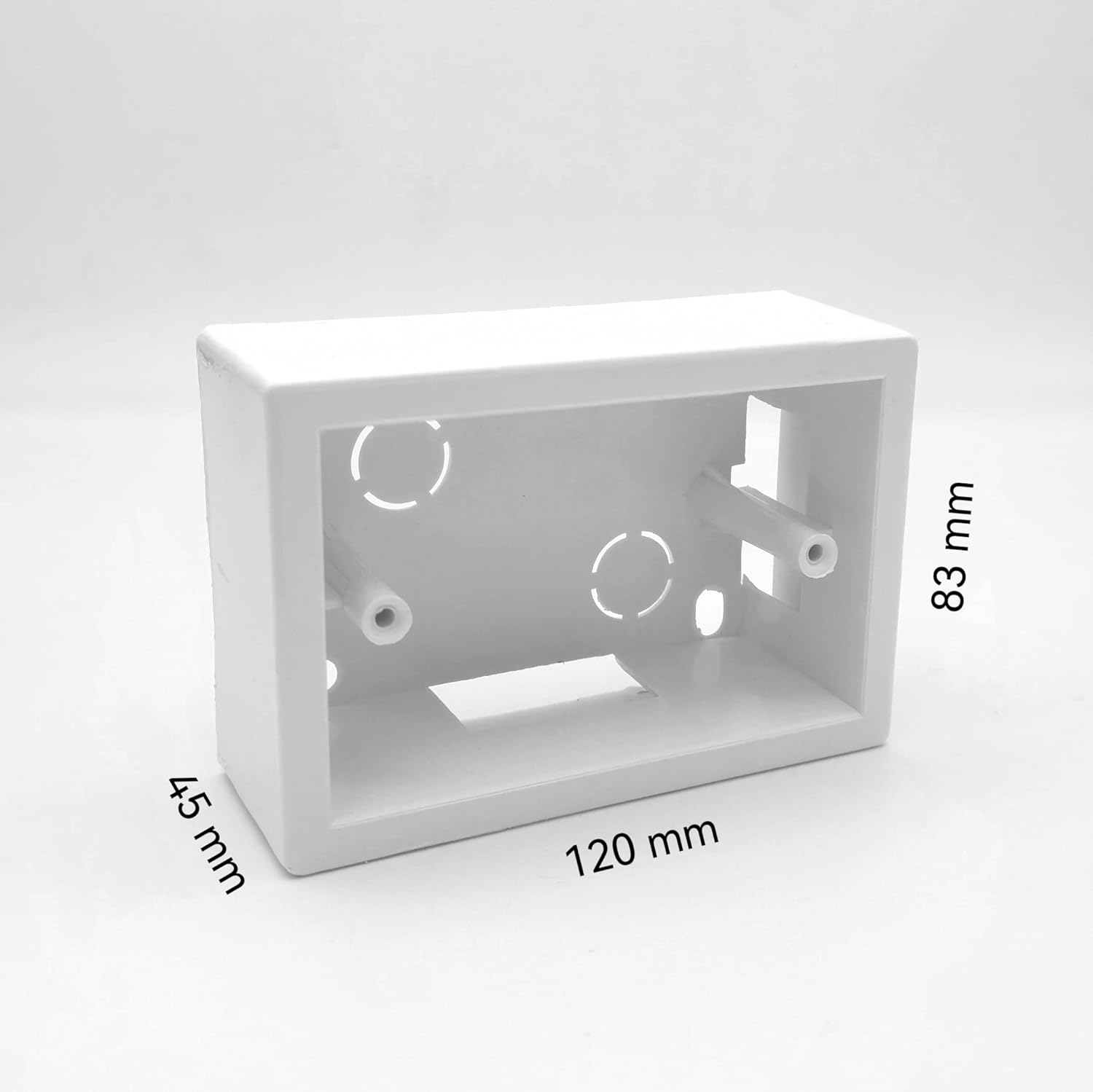 2 Pezzi Cassetta parete/plafone PVC IP40 120x83x45 mm bianca RAL9010