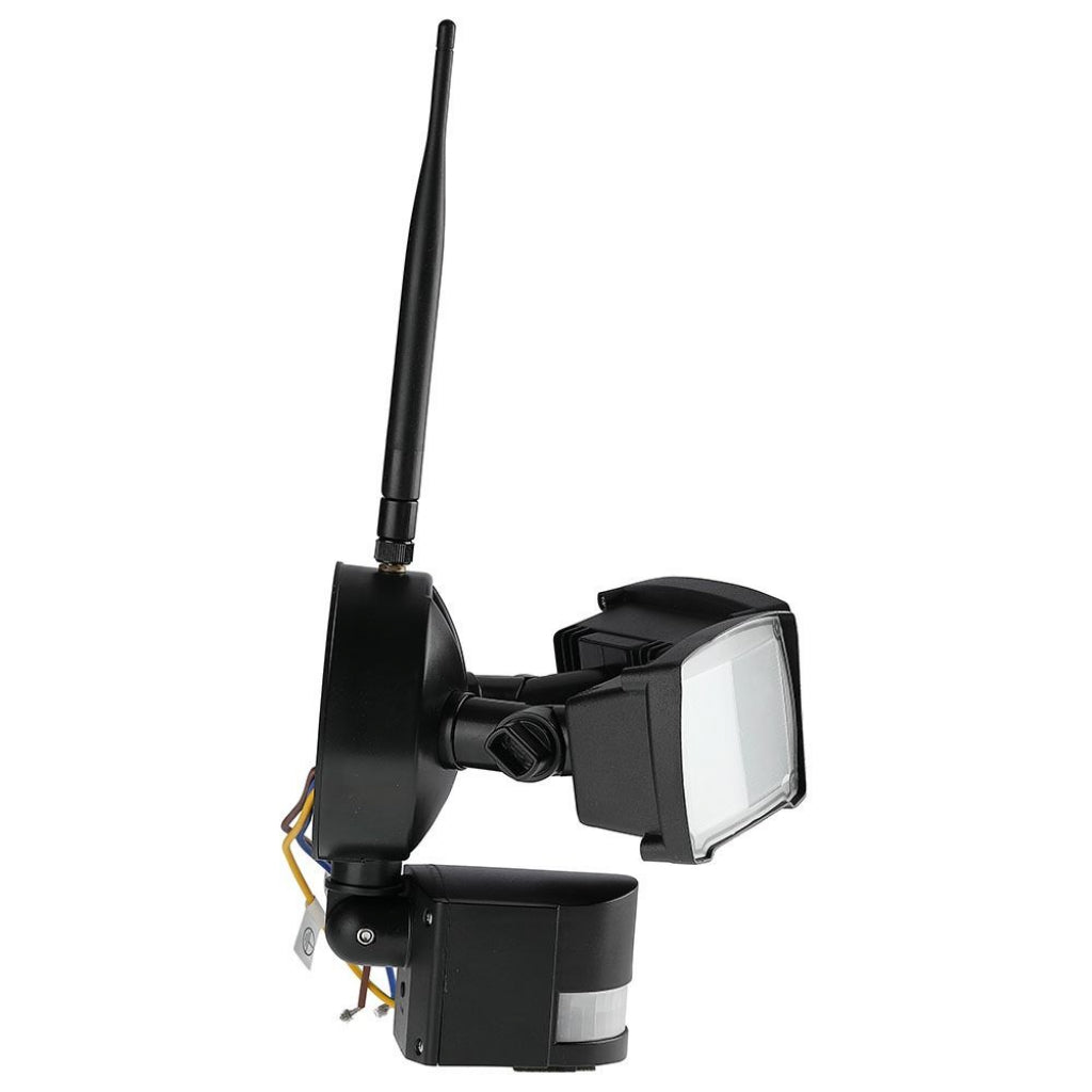 Faro LED 18W con sensore PIR e telecamera Wi-Fi 6000K IP44 Nero