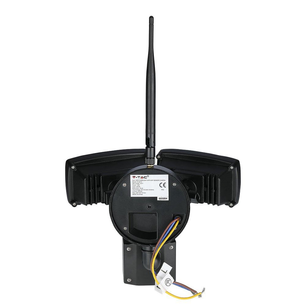 Faro LED 18W con sensore PIR e telecamera Wi-Fi 6000K IP44 Nero