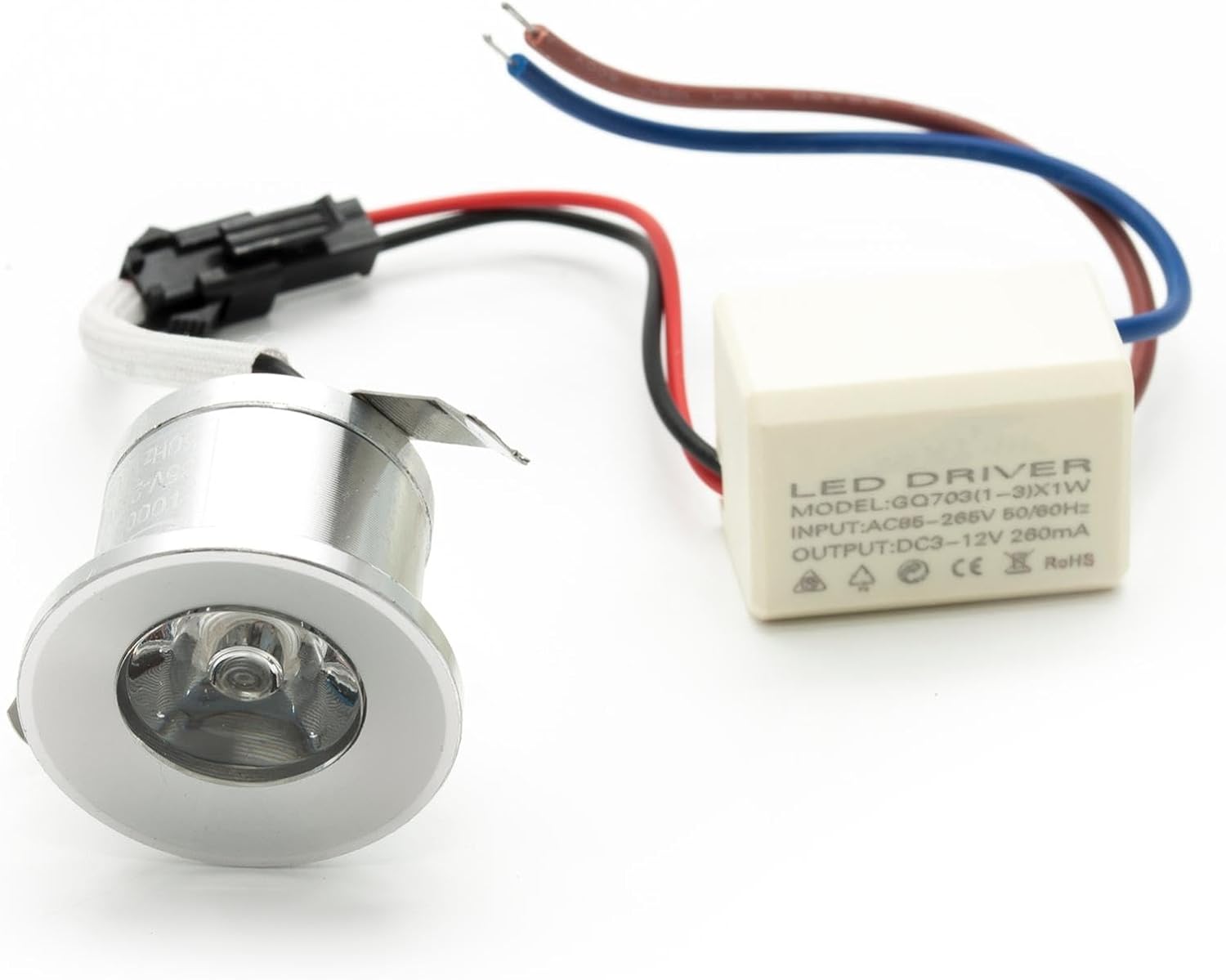 Mini faretto LED 1W da interno - punto luce di cortesia da incasso