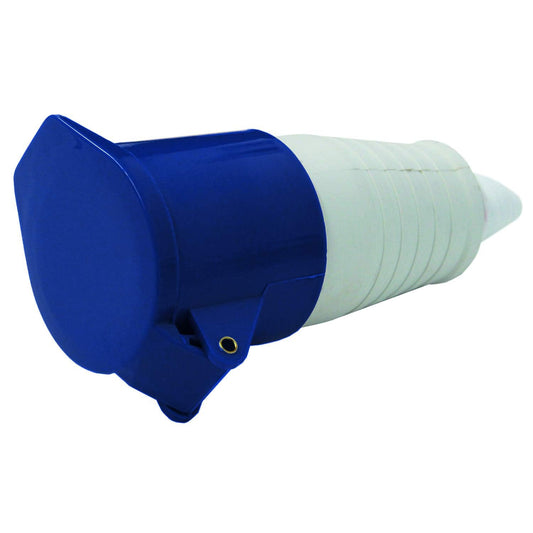 Presa industriale CEE volante 16A 2P+T 230V IP44 blu da cavo