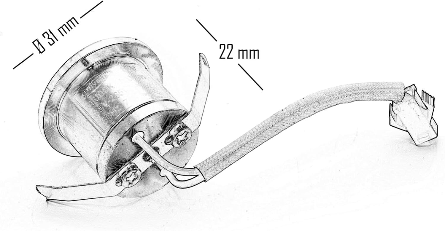 Mini faretto LED 1W da interno - punto luce di cortesia da incasso