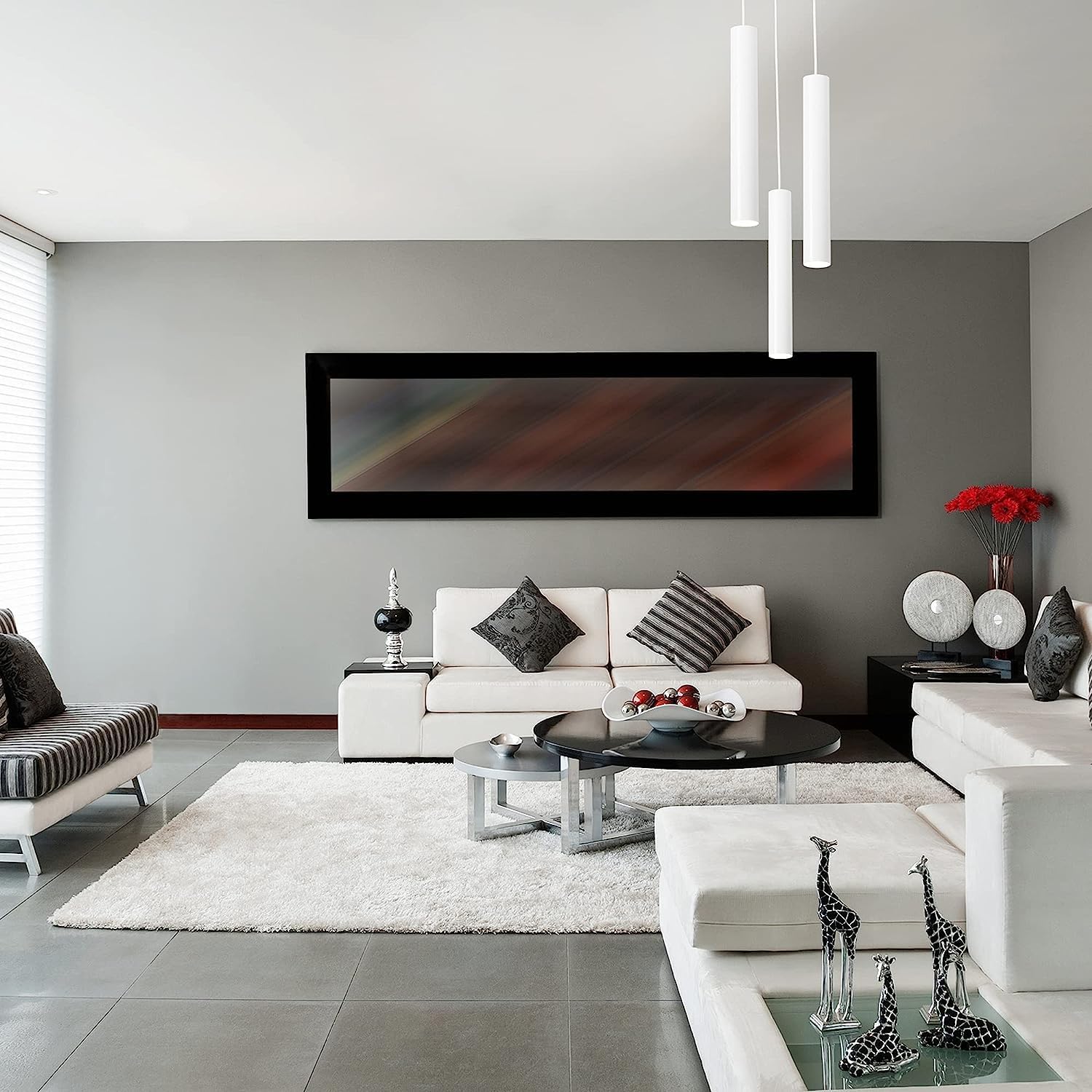 Lampadario a sospensione LED cilindrico 3W bianco - punto luce da interno