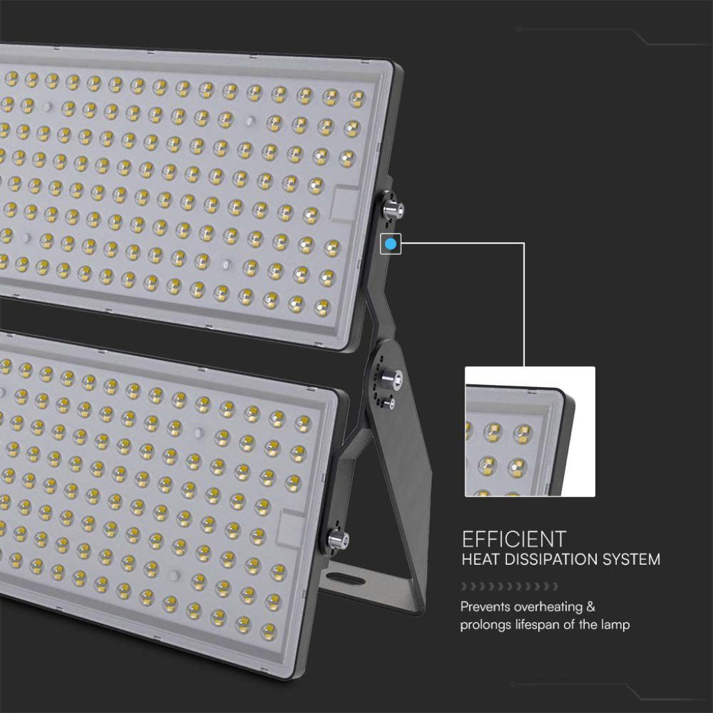 Faro LED modulare 500W IP65 nero 6500K - proiettore ad alta potenza per esterno