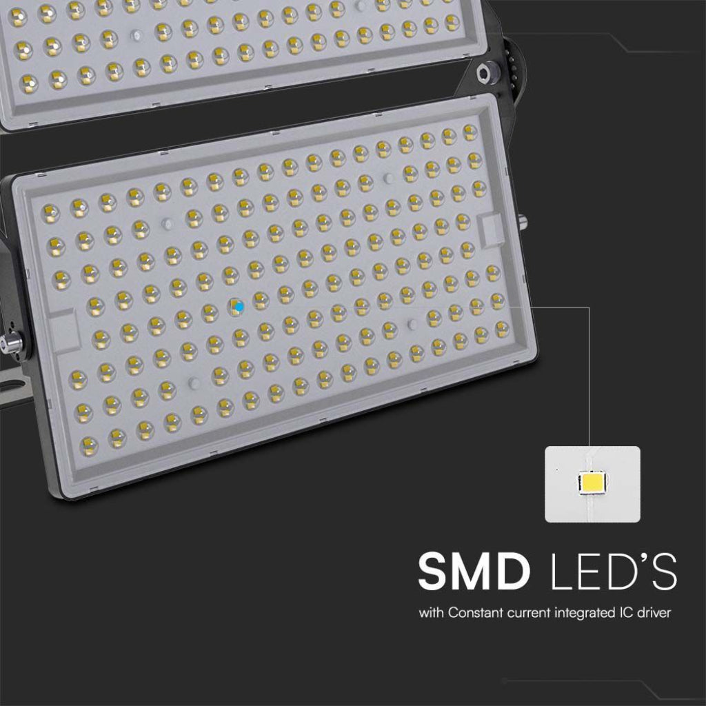 Faro LED modulare 500W IP65 nero 6500K - proiettore ad alta potenza per esterno