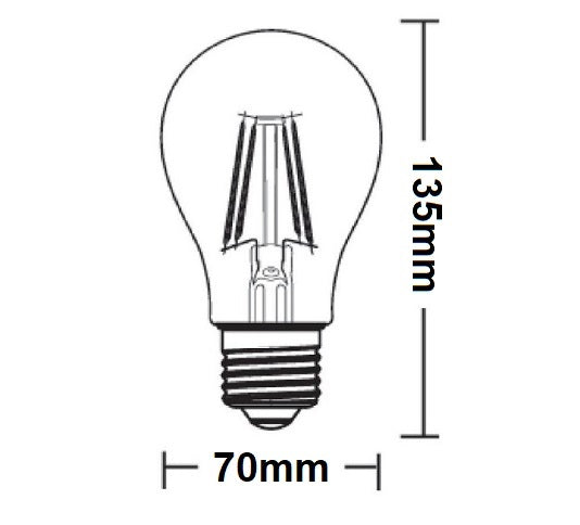 Lampadina LED E27 A70 12W a filamento 1500 lm - luce calda naturale o fredda