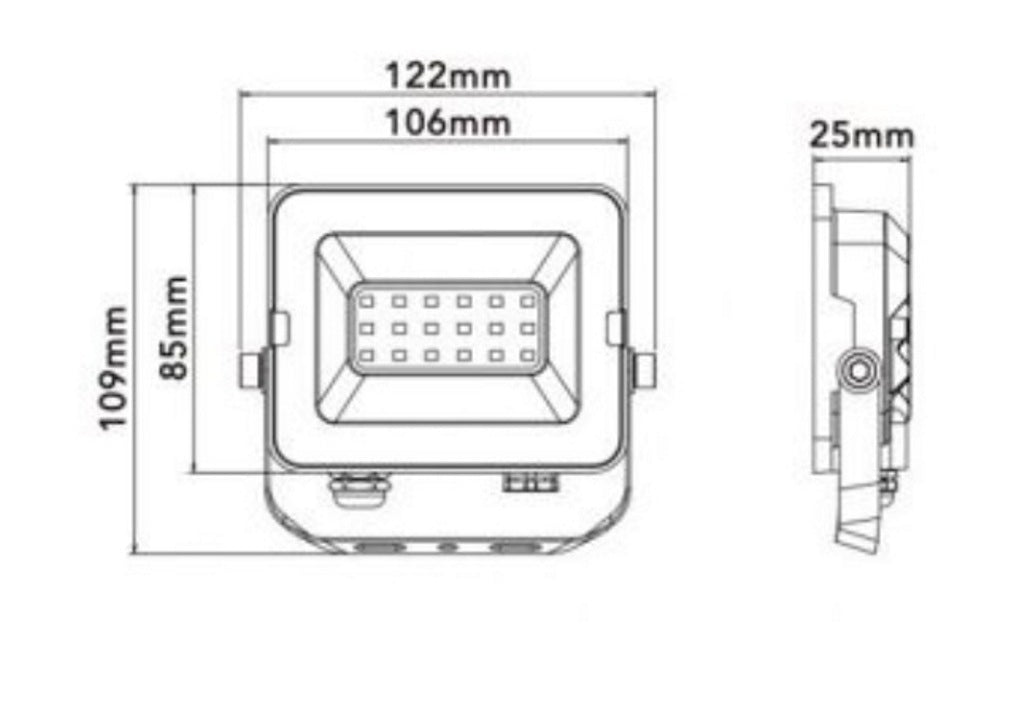 Dimensioni faretto LED IP66 CCT bianco 10W