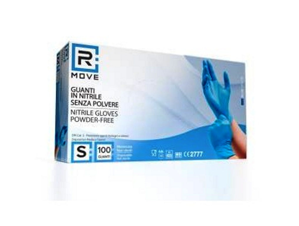 Guanti monouso in nitrile blu senza polvere taglia S 3,5 g 100 pezzi - DM Classe I e DPI Cat. III