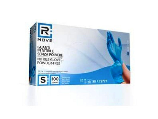 Guanti monouso in nitrile blu senza polvere taglia S 3,5 g 100 pezzi - DM Classe I e DPI Cat. III