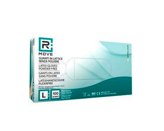 Guanti monouso in lattice senza polvere taglia L - 5,7 g - 100 pezzi