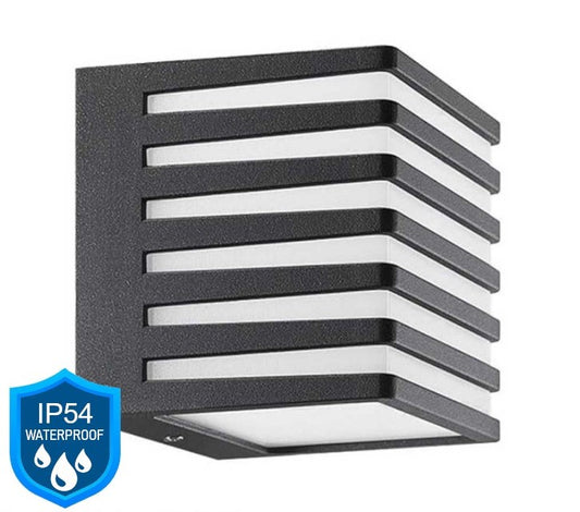Applique LED quadrata 10W da esterno IP54 nera CCT 3 in 1