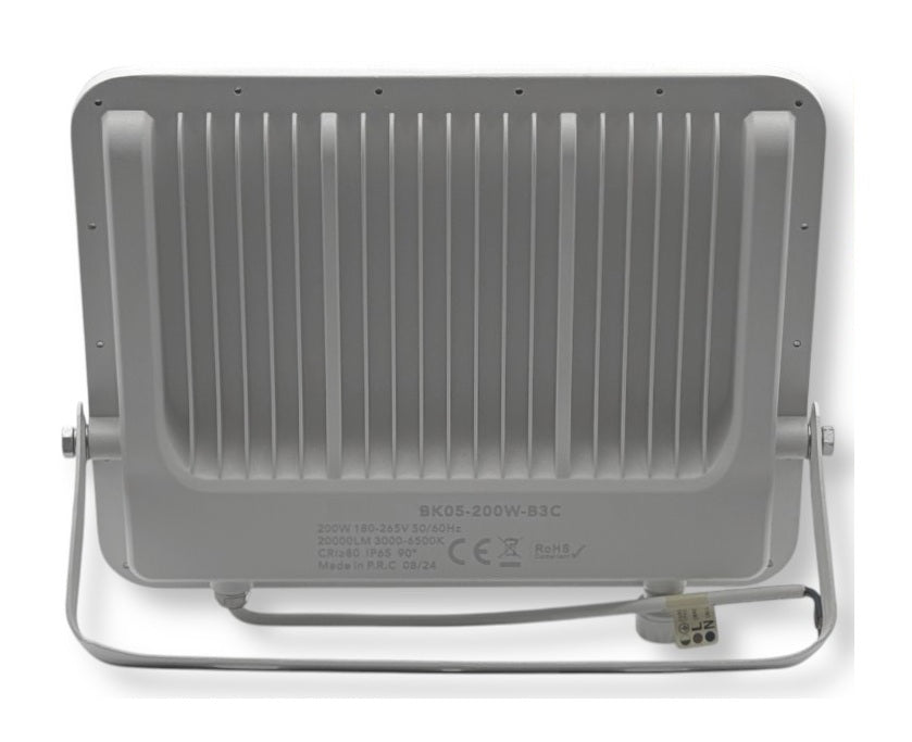 Faro LED Slim 200W da esterno IP65 CCT 3 in 1 - corpo bianco