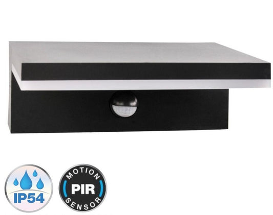 Applique LED 10W da esterno con sensore PIR IP54 CCT 3 in 1