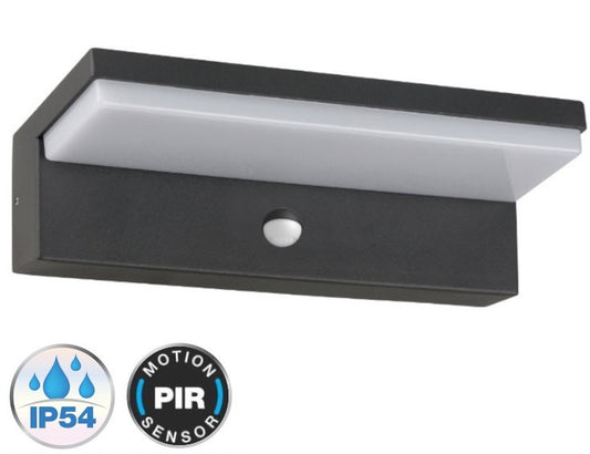Applique LED 10W da esterno con sensore PIR IP54 CCT 3 in 1