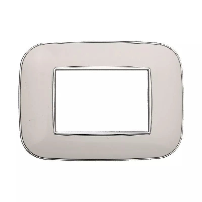 Placca Moon Orbis lucida compatibile con BTicino Axolute - Cornice frontale da incasso - Bianco