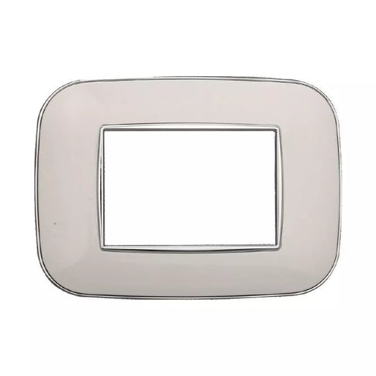 Placca Moon Orbis lucida compatibile con BTicino Axolute - Cornice frontale da incasso - Bianco