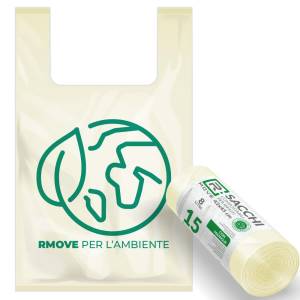 Sacchi biodegradabili per rifiuti 42x45 cm 8 L 15 pz