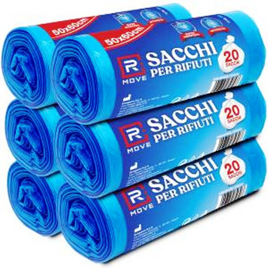 Sacchi per rifiuti 50x60 cm blu 120 pz