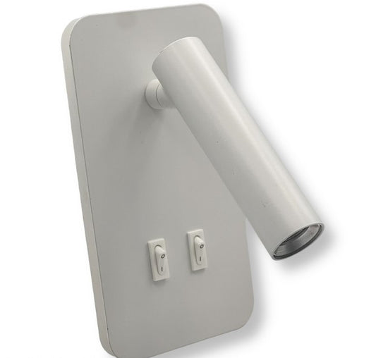 Applique LED 6W da parete a doppia emissione orientabile - bianca