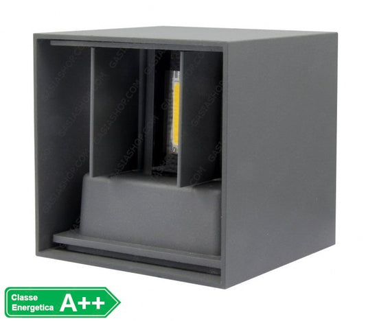 Applique LED COB 12W da esterno IP65 grigia - doppia emissione fascio regolabile