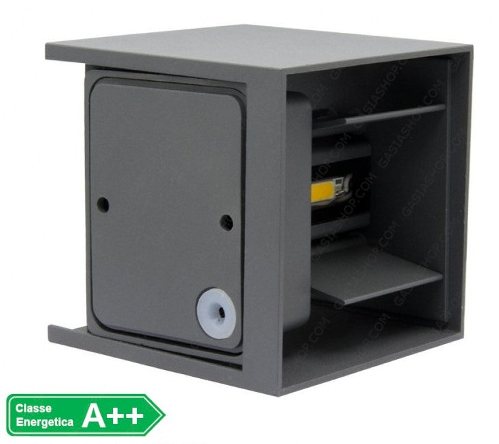 Applique LED COB 12W da esterno IP65 grigia - doppia emissione fascio regolabile