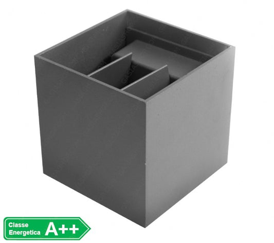 Applique LED COB 12W da esterno IP65 grigia - doppia emissione fascio regolabile