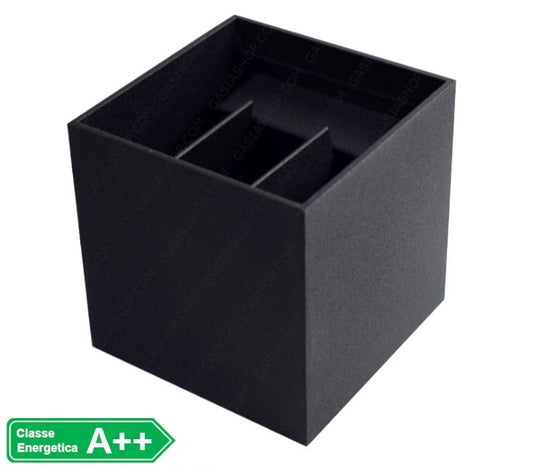 Applique LED COB 12W da esterno IP65 nera - doppia emissione fascio regolabile
