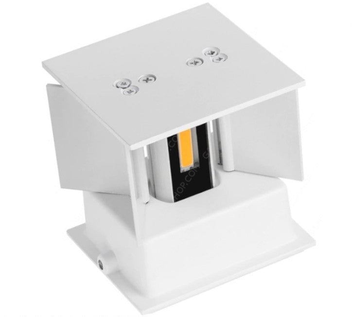 Applique LED COB 12W da esterno IP65 bianca - doppia emissione fascio regolabile