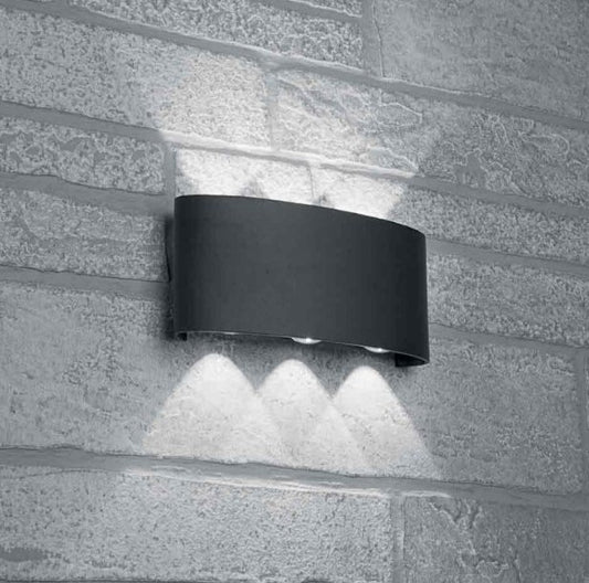 Applique LED 16W da esterno IP65 nera - doppia emissione CCT 3 in 1