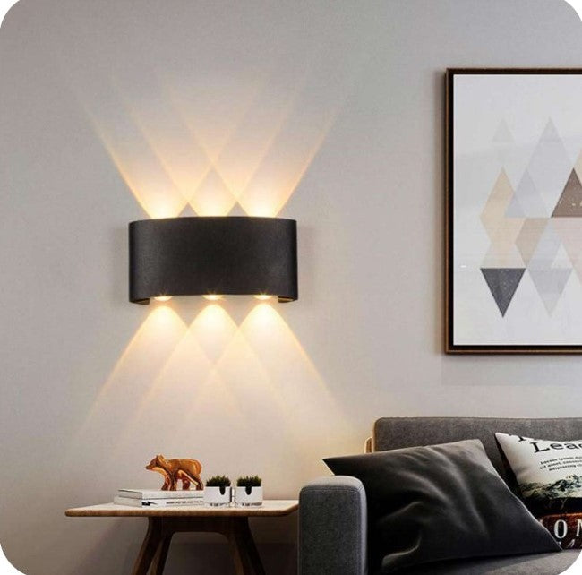Applique LED 16W da esterno IP65 nera - doppia emissione CCT 3 in 1