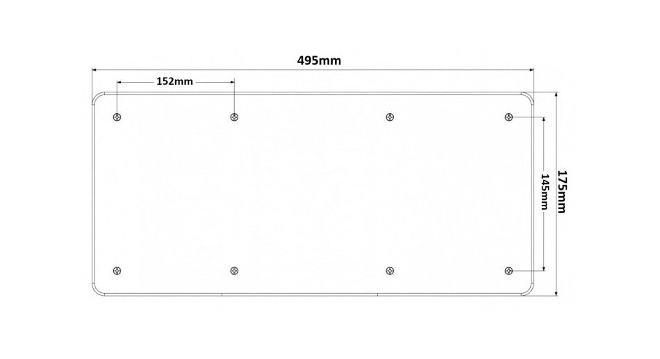 Coperchio rettangolare 480x160 mm Misura 9 per scatola derivazione - con viti